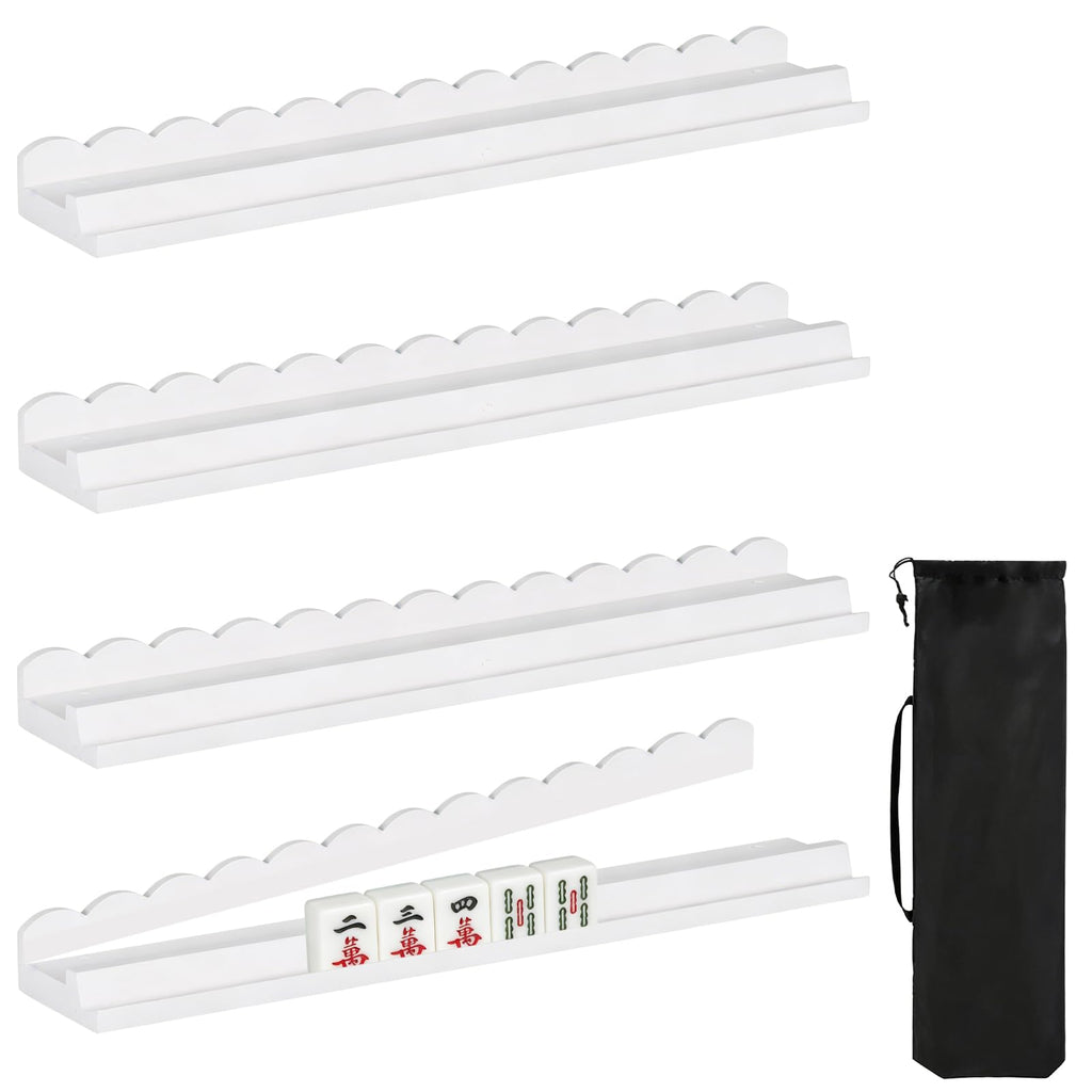 Wooden Mahjong Racks with Pushers Set of 4 G34241
