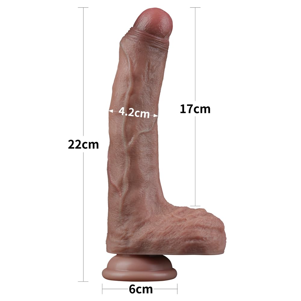 8.5" Realistic Uncut Dual Density Silicone Dildo with Suction Cup Q729763