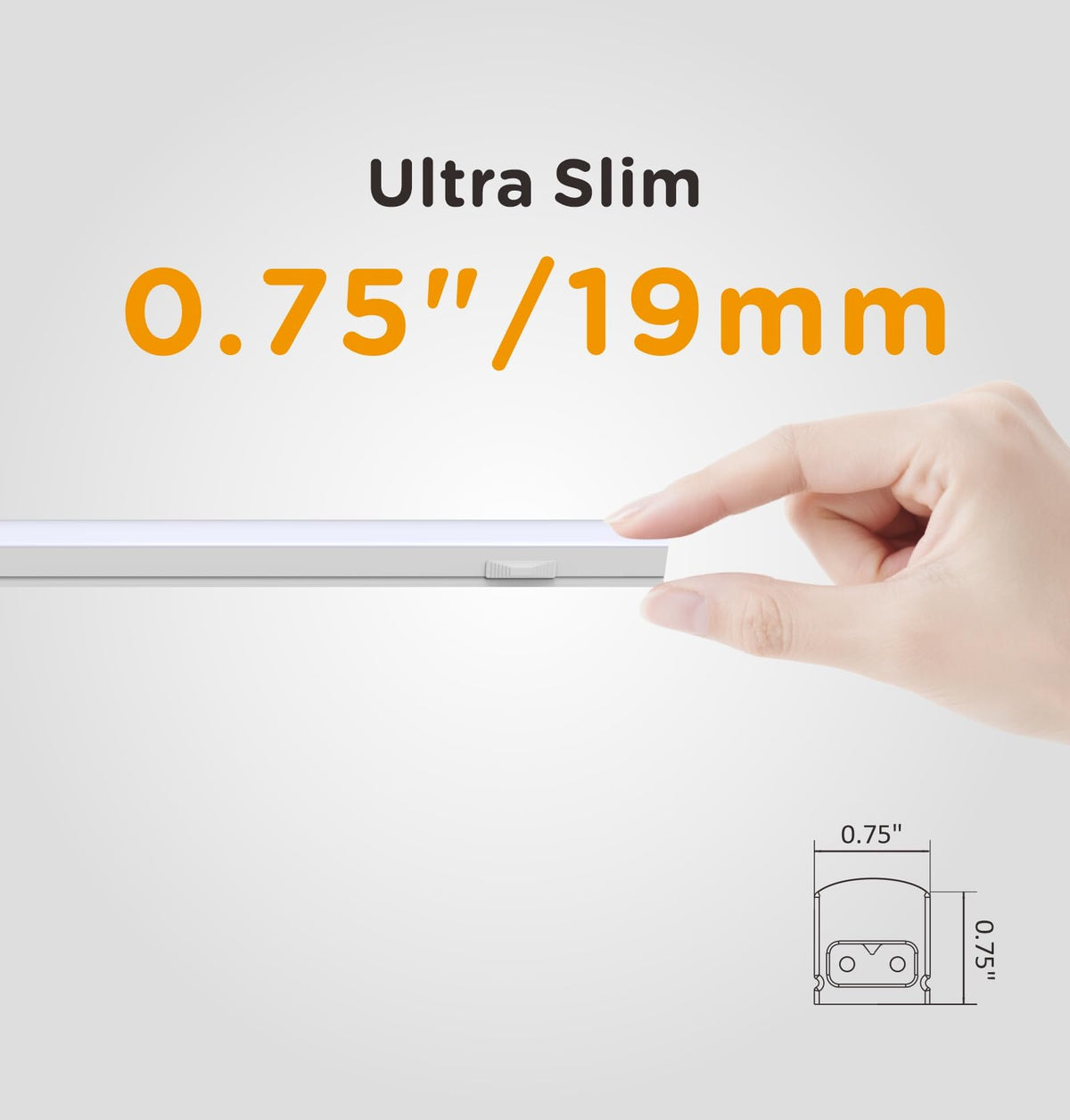 Under Cabinet Lighting Plug in AC120V 3CCT 3000/4000/5000K Linkable Ultra Slim LED Cabinet Light 24inch White 2Pack Y613