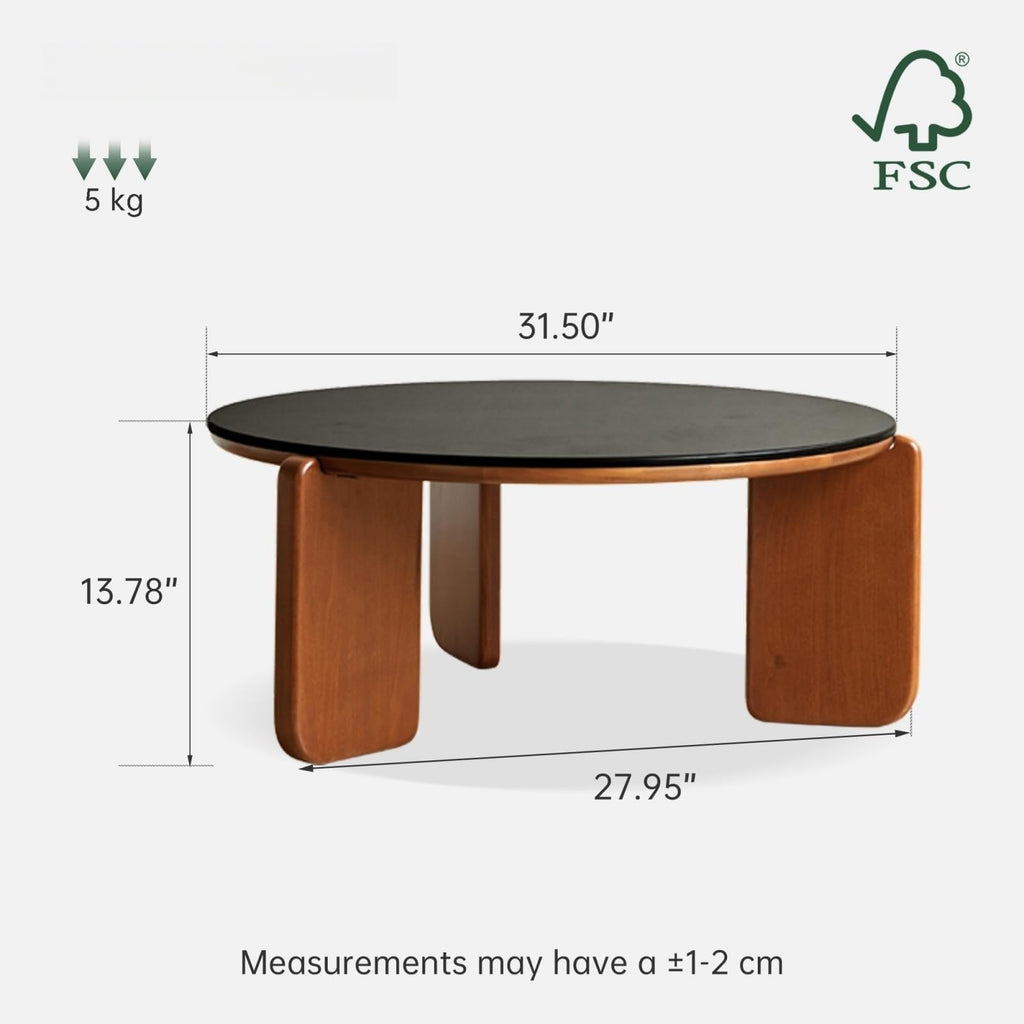 31.5" Round Sintered Stone Top Coffee Table A926