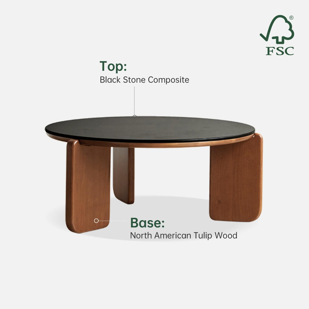 31.5" Round Sintered Stone Top Coffee Table A926