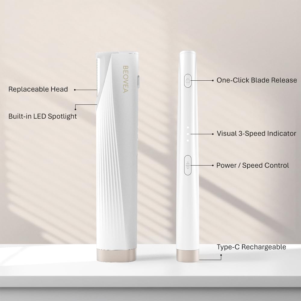 Rechargeable Dermaplaning Tool with LED Light L555141