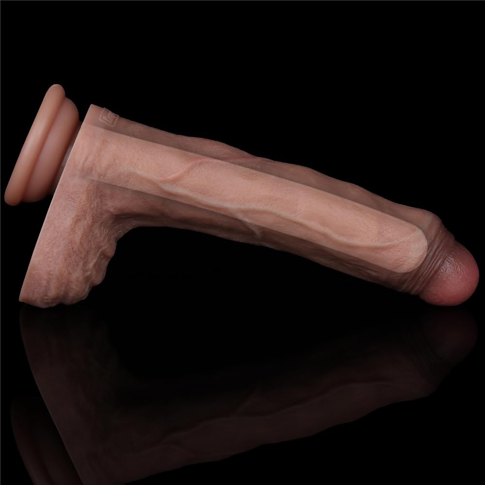 8.5" Realistic Uncut Dual Density Silicone Dildo with Suction Cup Q729763