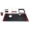 Burgundy Leather 8-Piece Desk Set Q993312