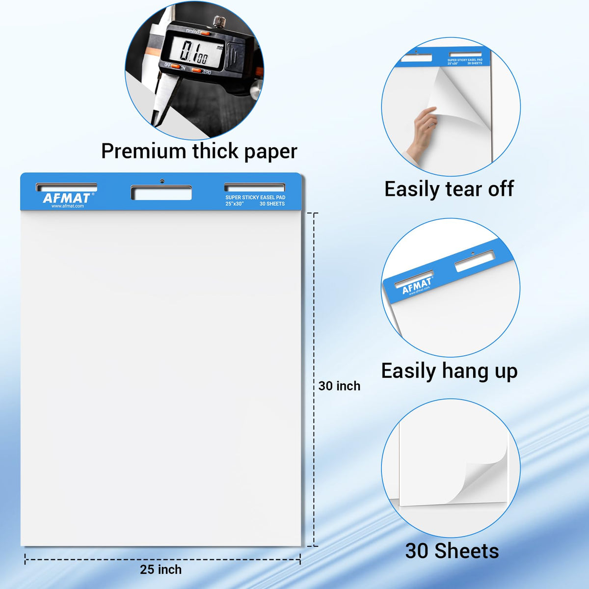 Sticky Easel Pads 25 in x 30 in 30 Sheets 5 Pads O4416