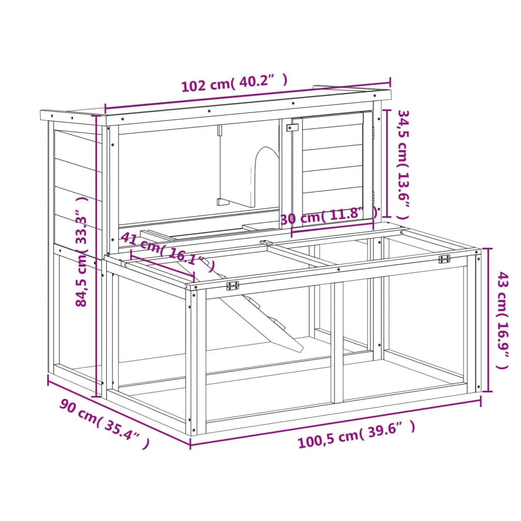 Wooden Rabbit Hutch R735