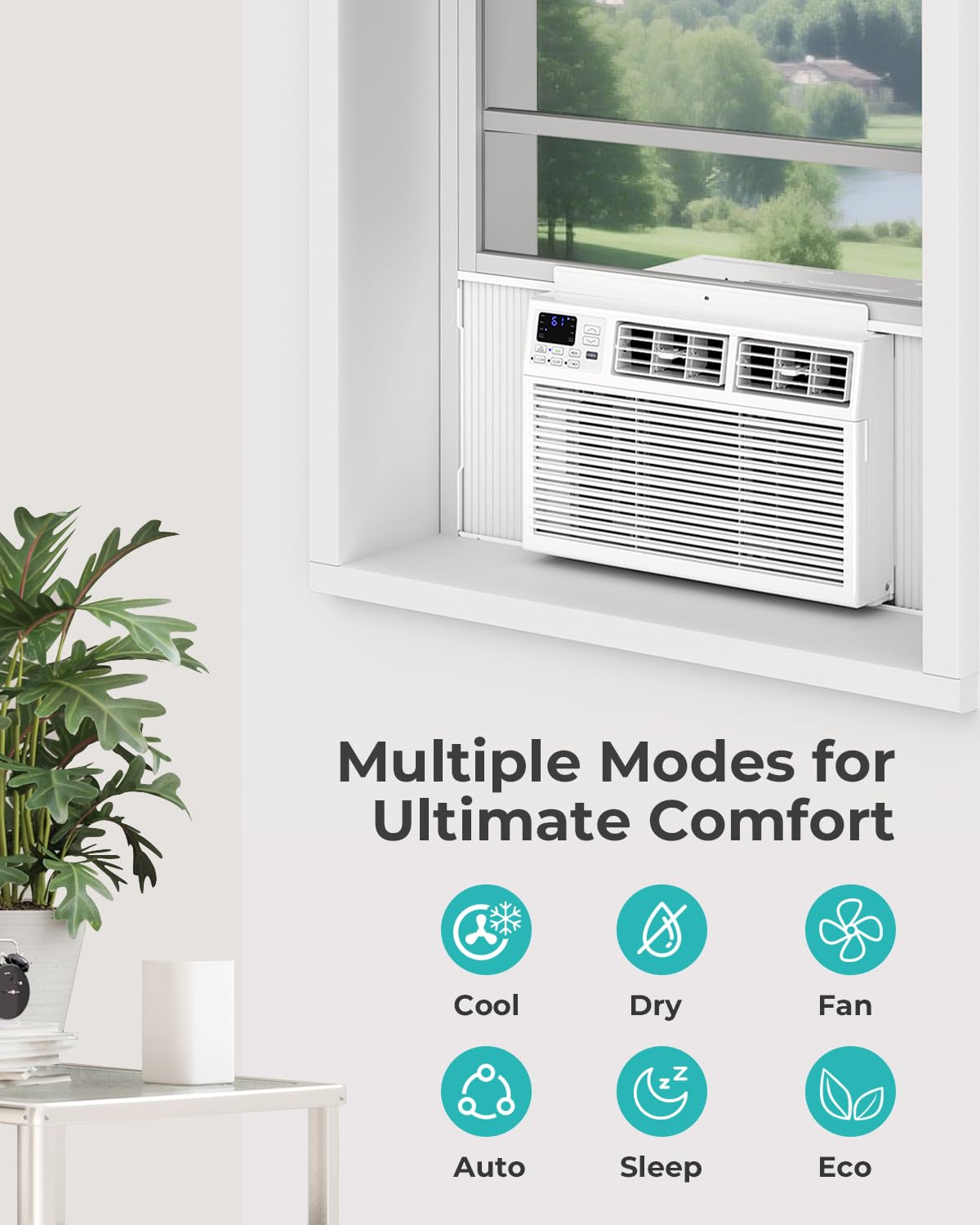 10000 BTU 6-in-1 Window Air Conditioner with Remote Control H742