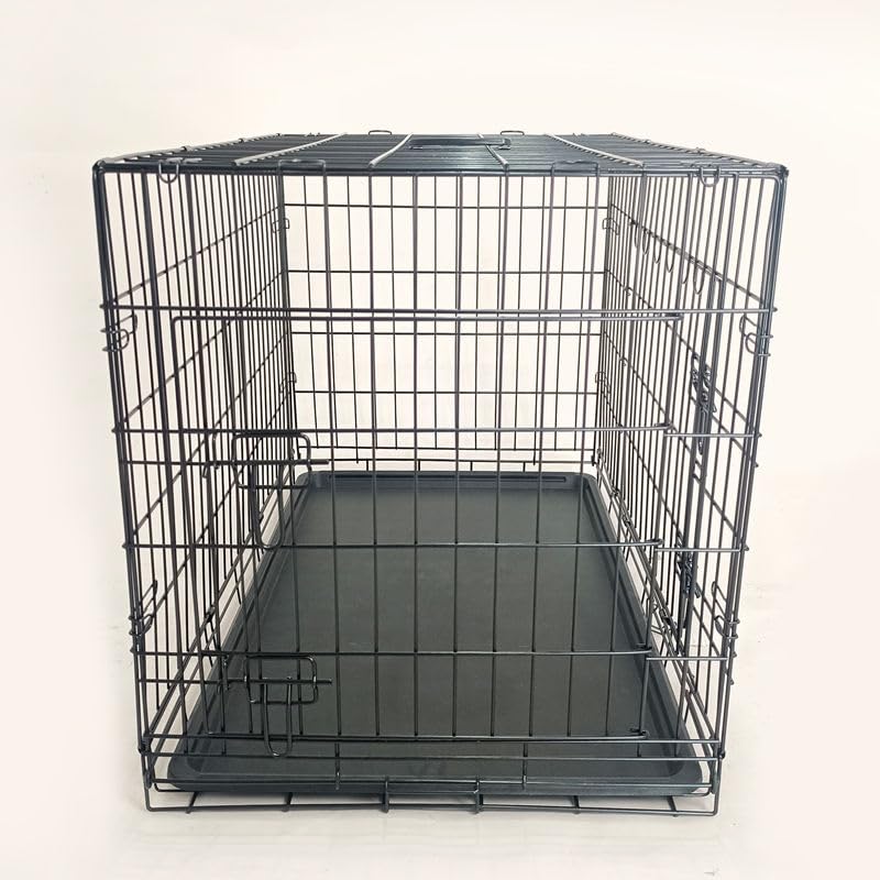 24-Inch Folding Metal Dog Crate with Removable Tray H435