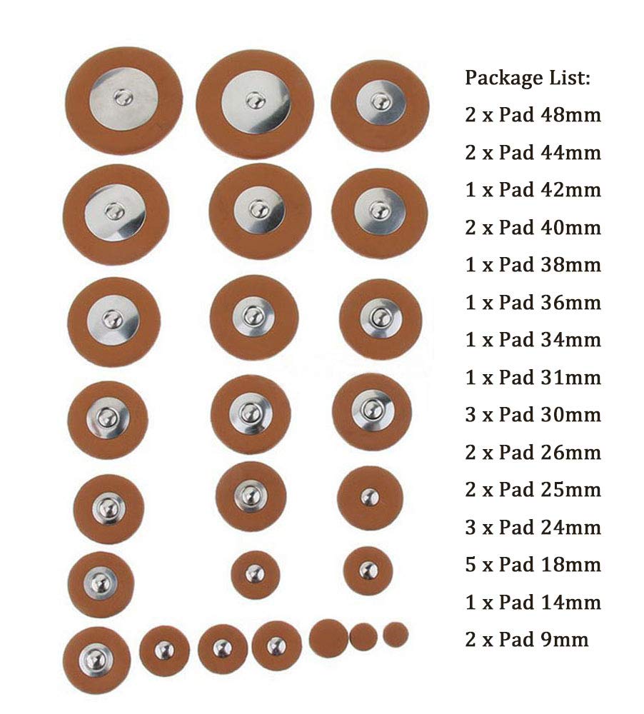 25 Pieces Leather Alto Sax Pads Replacement Set K125