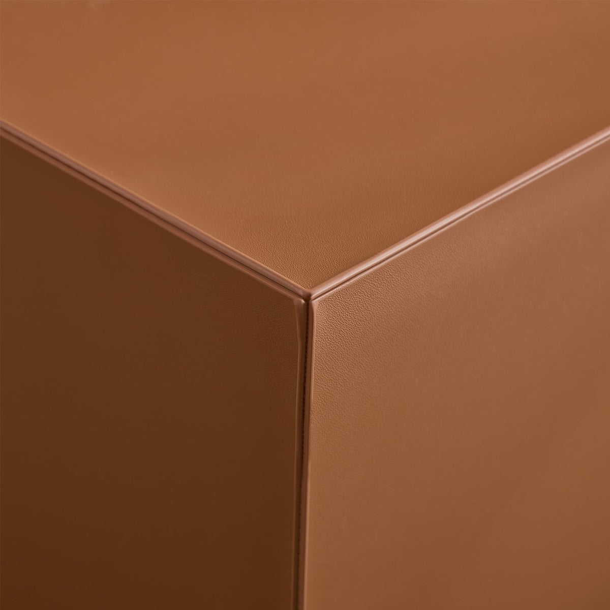 Brown Rolling Leather Coffee Table Set of 2 A54494