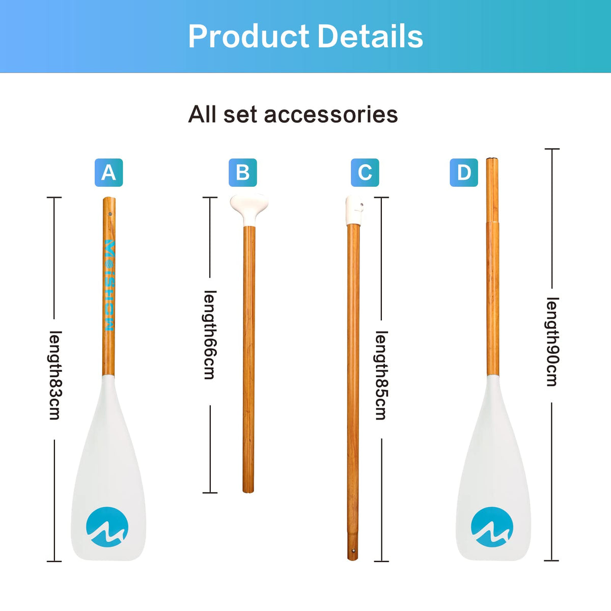 Adjustable 4-Piece Floating Aluminum SUP Paddle J171171