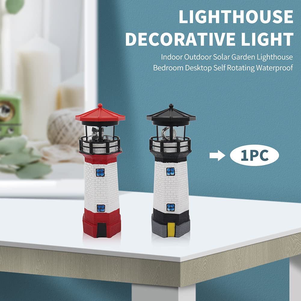 Solar Lighthouse Rotating Beacon Light Q2654