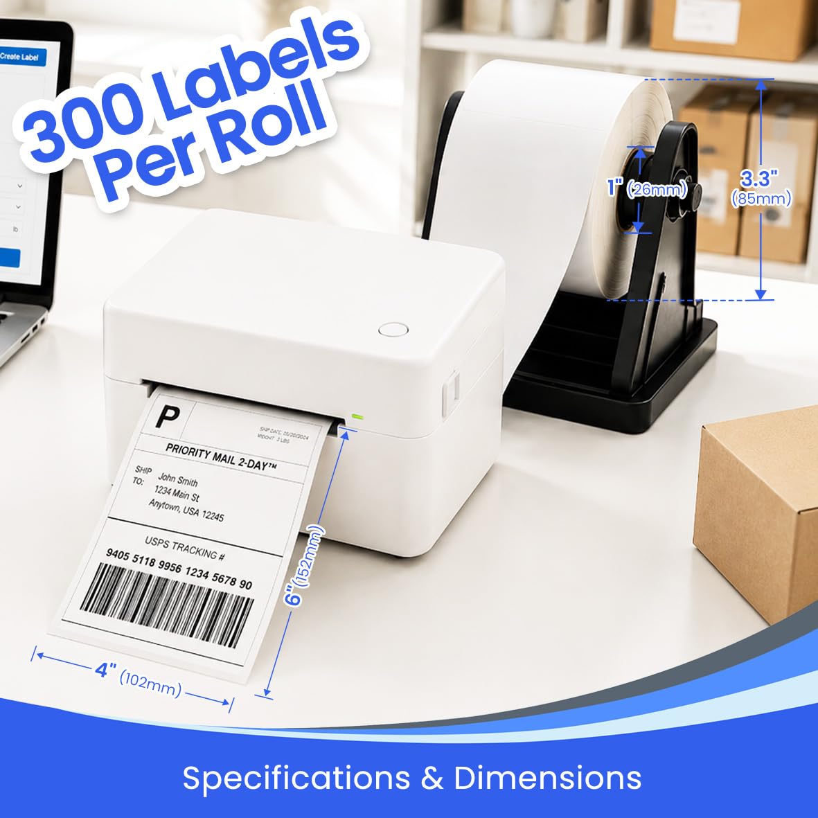 4x6 Thermal Shipping Labels Roll, 900 Labels I24460