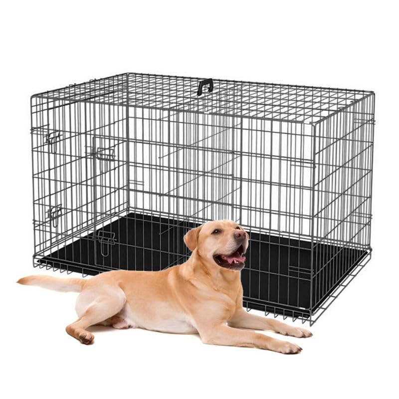 24-Inch Folding Metal Dog Crate with Removable Tray H435