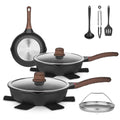 12 Pc Nonstick Deep Frying Pan Cookware Set C944433