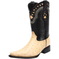 White Snip Toe Leather Western Boots D299785
