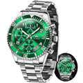 Men Luxury Chronograph Stainless Steel Waterproof Quartz Analog Watch G245220