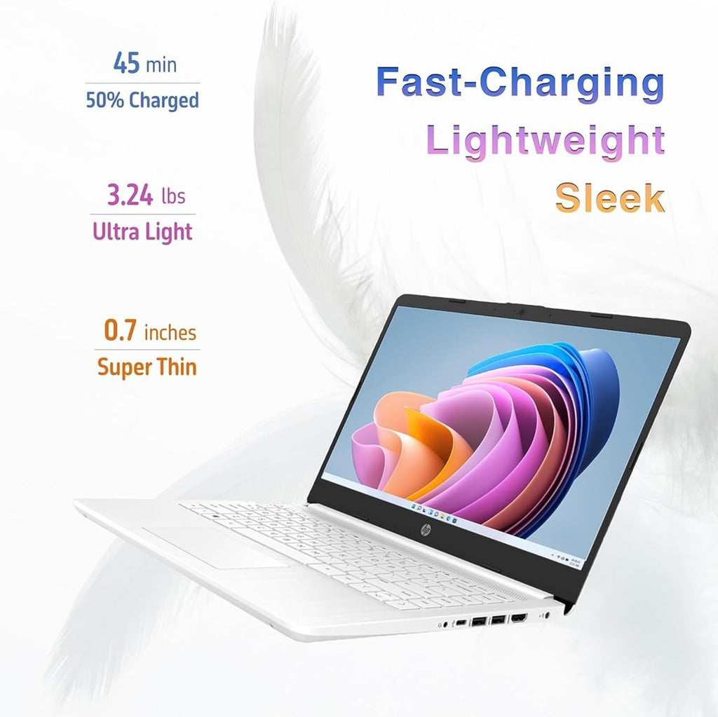 14" Quad-Core Intel Celeron Laptop, 4GB RAM, 128GB, Windows 11 S, White Z186