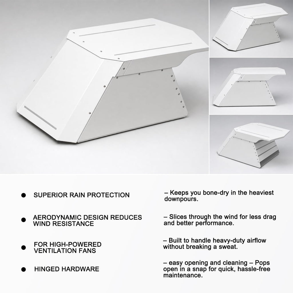 RV Roof Vent Cover, Metal, Rainproof, Universal Fit F18306