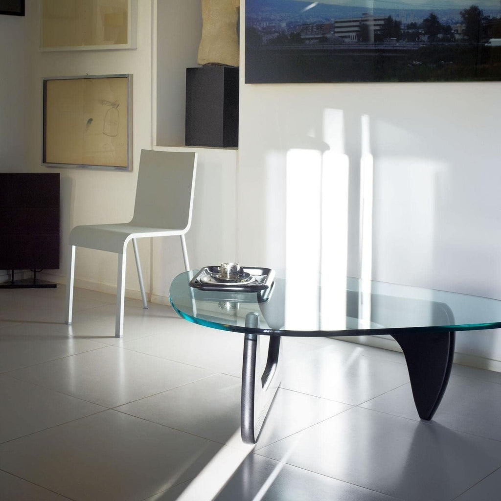 Clear Glass Coffee Table with Solid Wood Base K2363