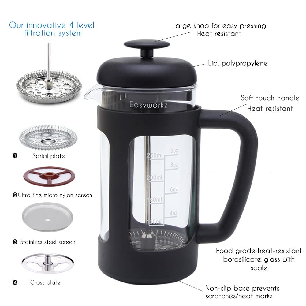 12 oz French Press Coffee Tea Maker with Measuring Coffee Spoon X799168