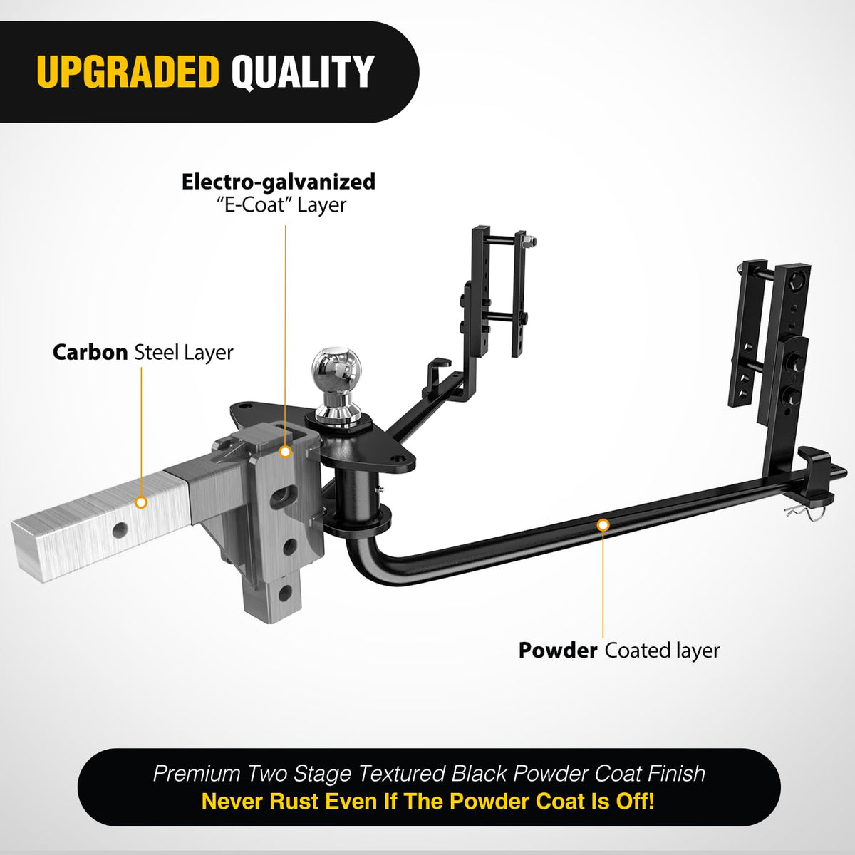 800 lbs Round Bar Weight Distributing Hitch Kit with Sway Control F266
