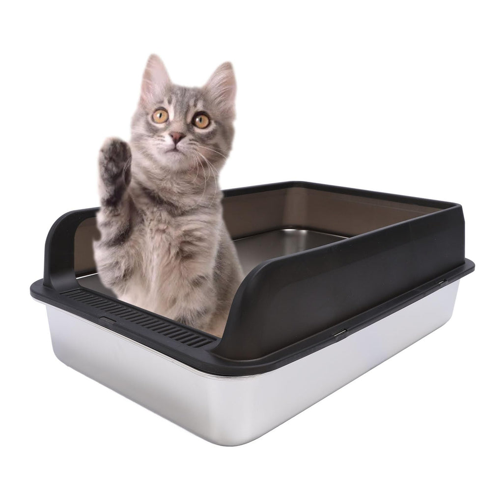 Stainless Steel Top Entry Cat Litter Box with Lid H316930