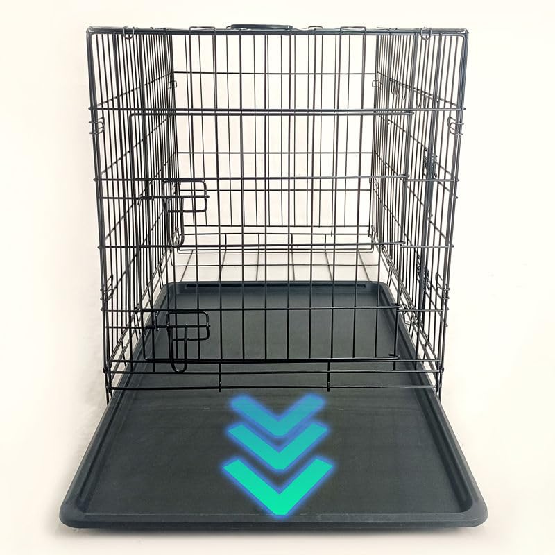 24-Inch Folding Metal Dog Crate with Removable Tray H435