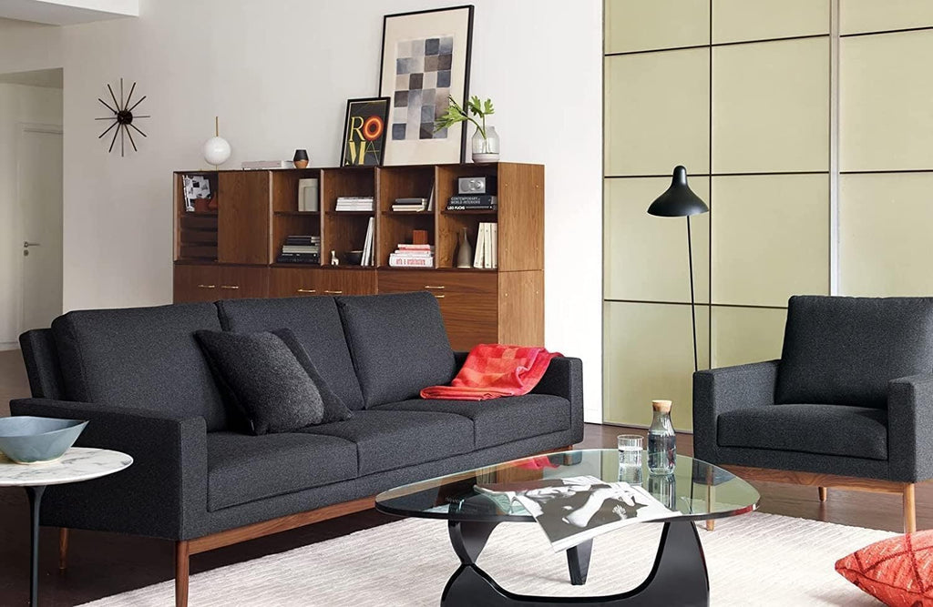 Clear Glass Coffee Table with Solid Wood Base K2363