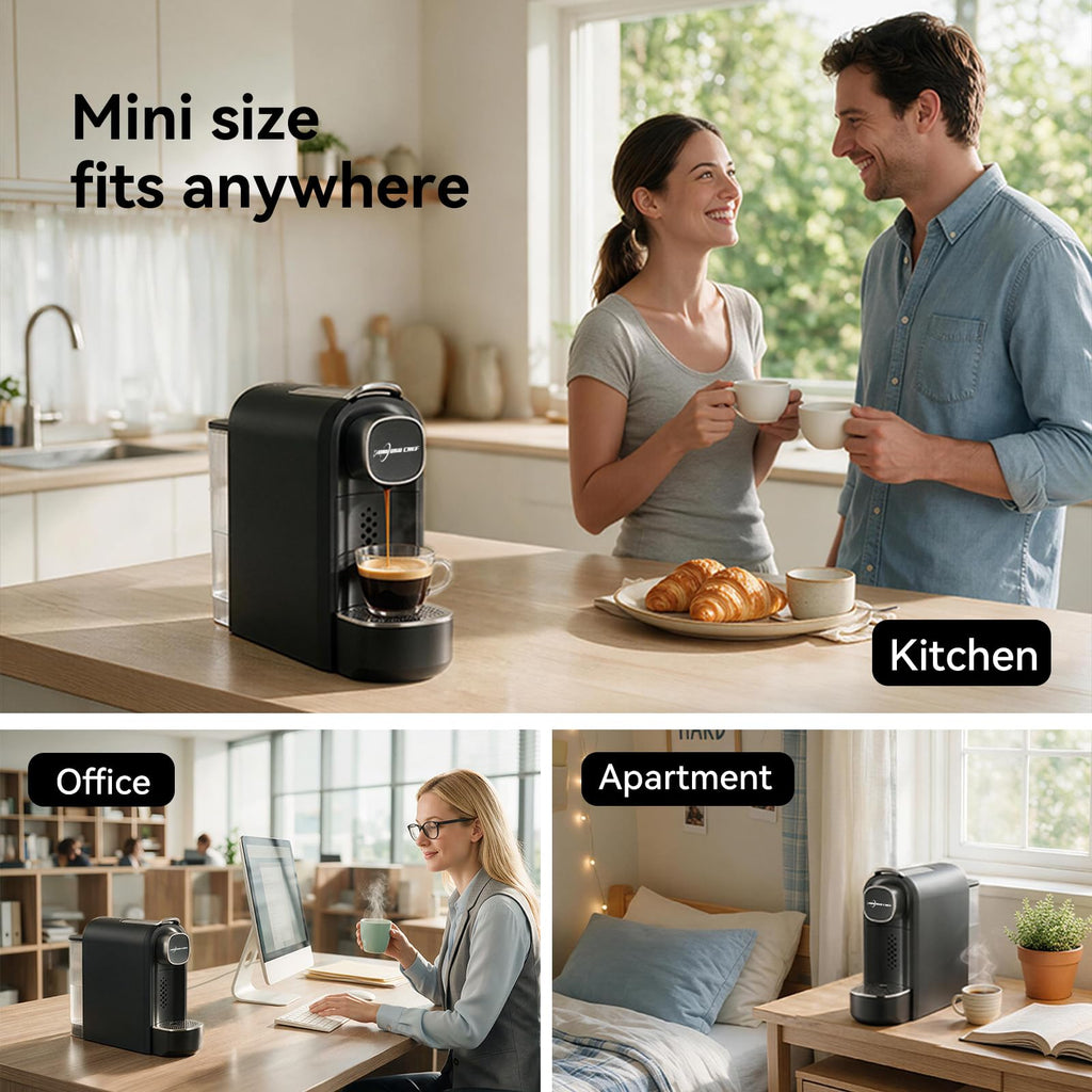 Black Single Serve Espresso Coffee Machine with Removable Tank Z75682