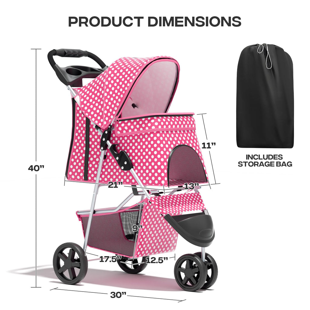 Foldable 3-Wheel Pet Stroller K607