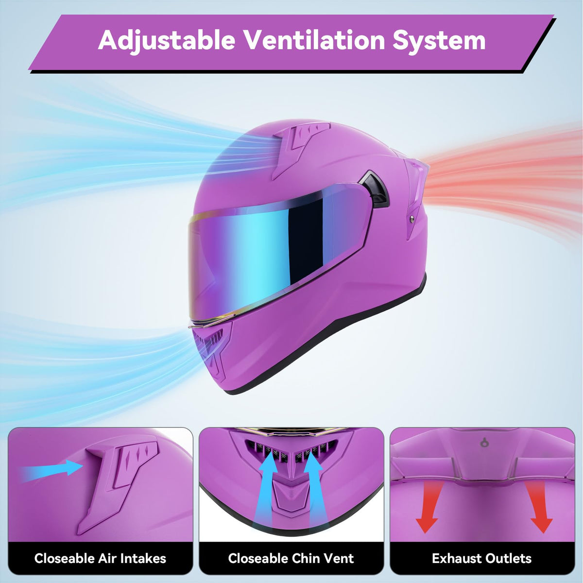 DOT Approved Full Face Motorcycle Helmets H11245