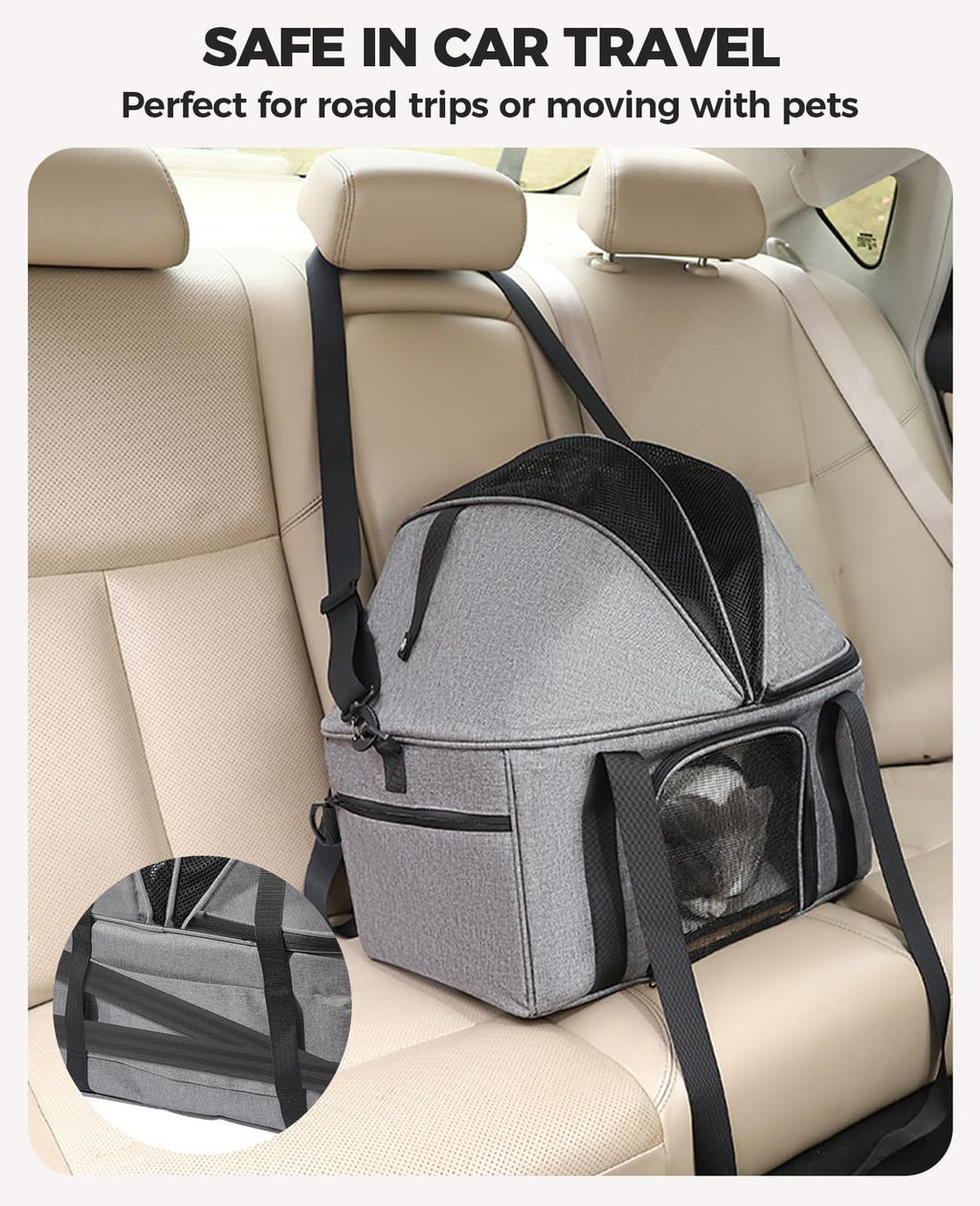 Top-Expandable Cat Carrier with Semi-Open Canopy V139312
