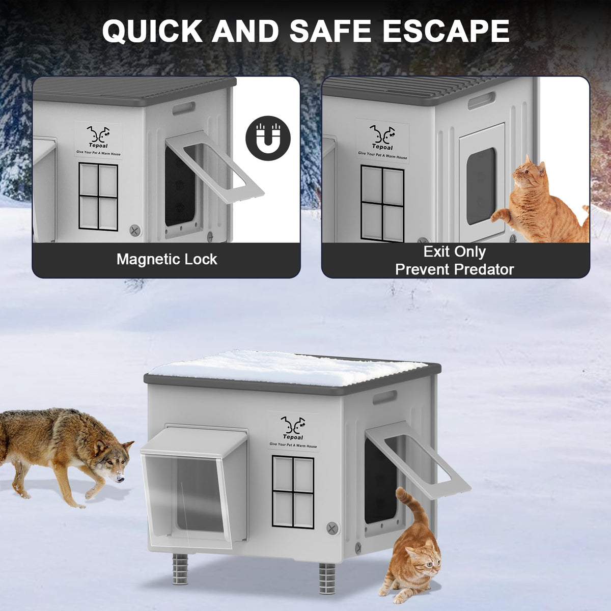 Heated Insulated Cat House T85909