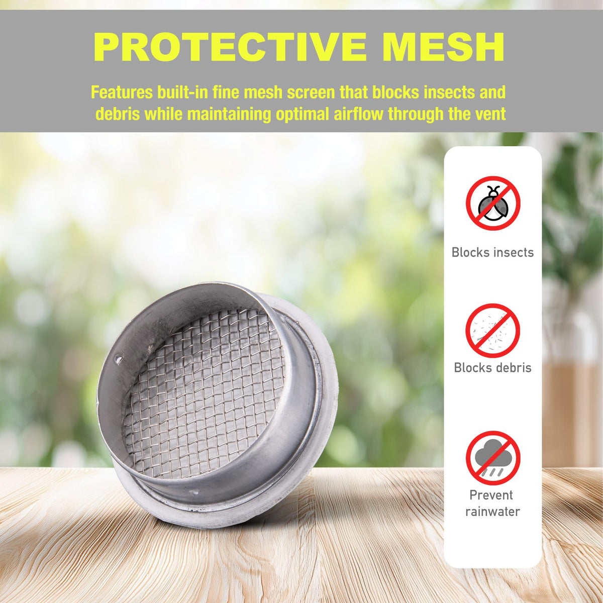 Round Aluminum Louver with Debris Screen, 2 Inches, White, 6-Pack O12000