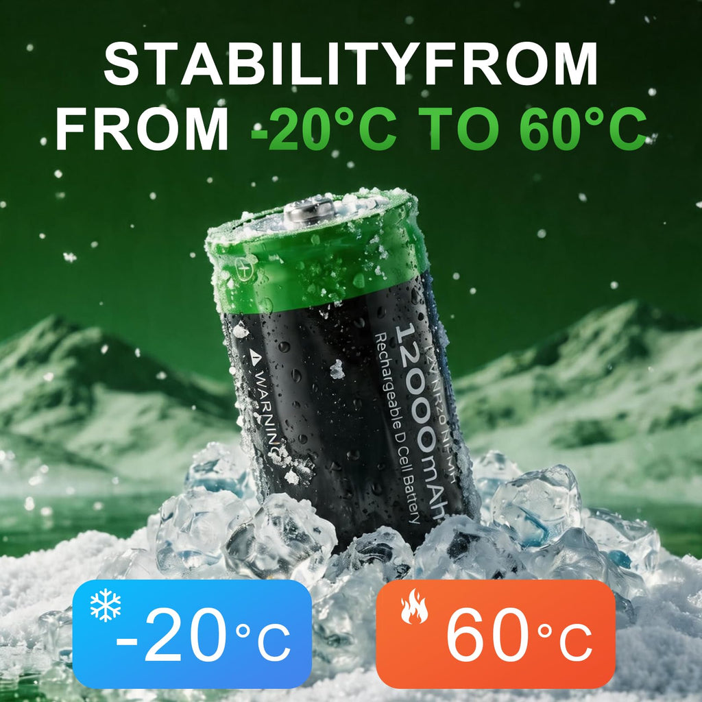 Rechargeable D Batteries, 12000mAh Ni-MH 1.2V 4-Pack X545