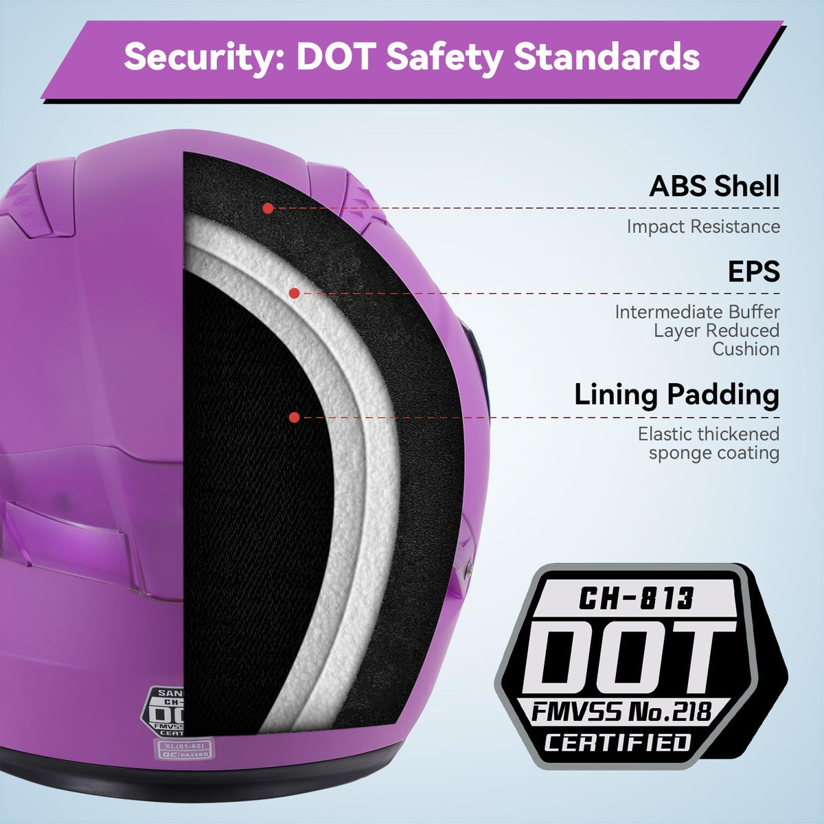 DOT Approved Full Face Motorcycle Helmets H11245