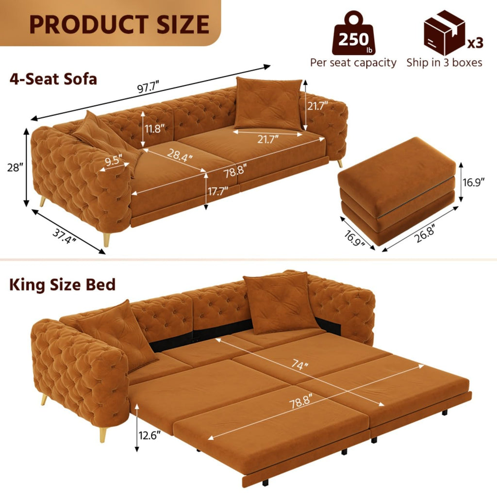 Convertible Sleeper Sofa with Ottoman L106022