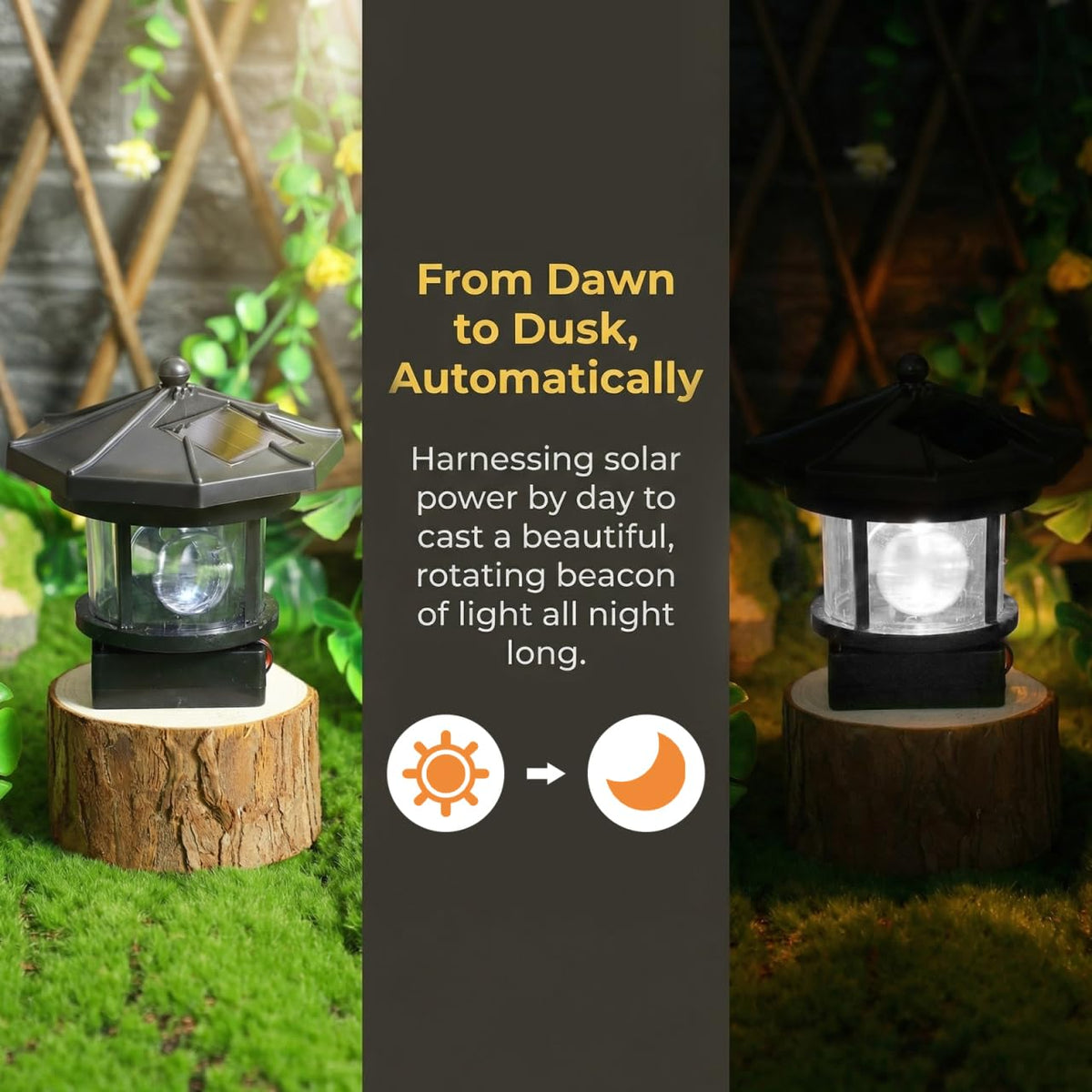 Solar LED Lighthouse Waterproof Garden Lights A615