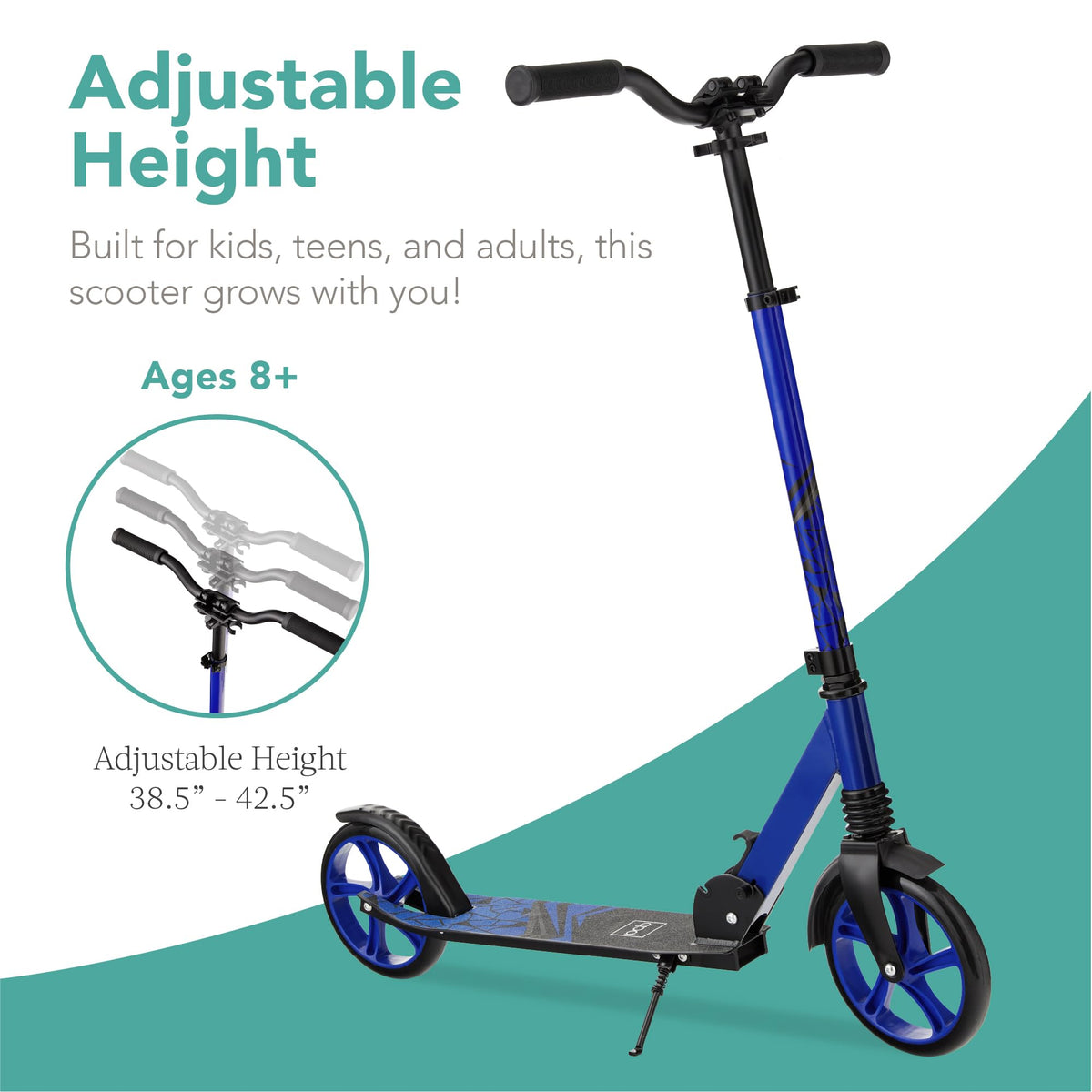 Foldable Large Wheel Kick Scooter with Suspension Q757987