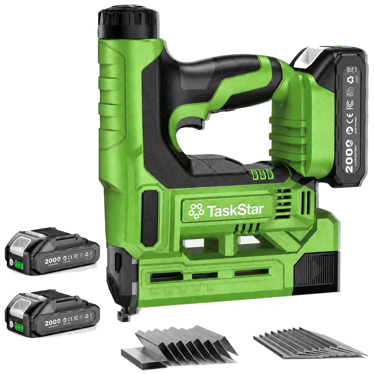 18-Gauge Cordless Brad Nailer 20V 2-in-1 Electric Nail Gun with 2 Batteries H135