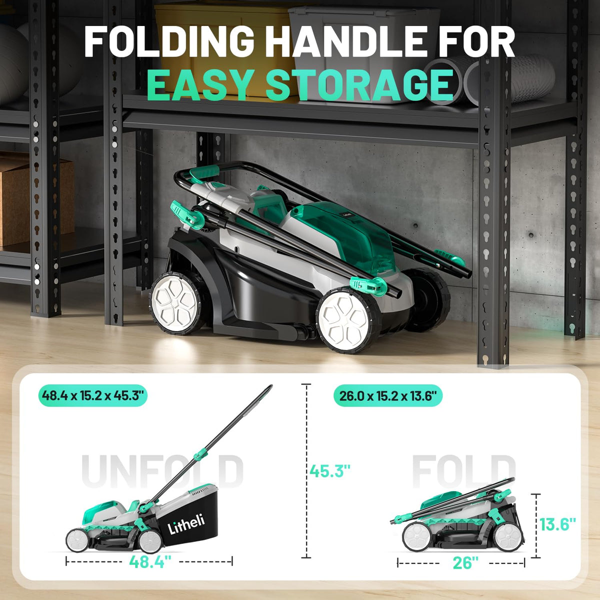 13" Cordless Electric Lawn Mower with Battery & Charger F882856