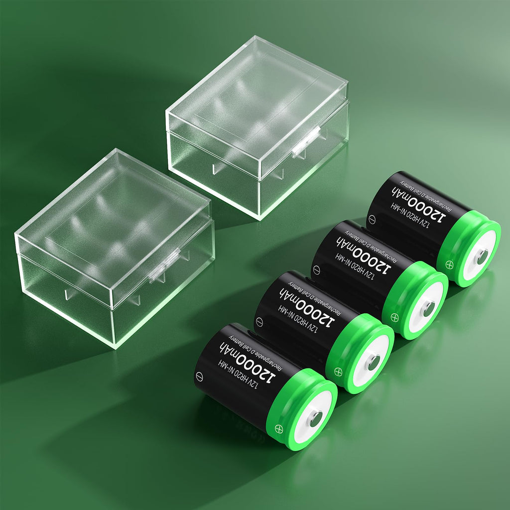 Rechargeable D Batteries, 12000mAh Ni-MH 1.2V 4-Pack X545