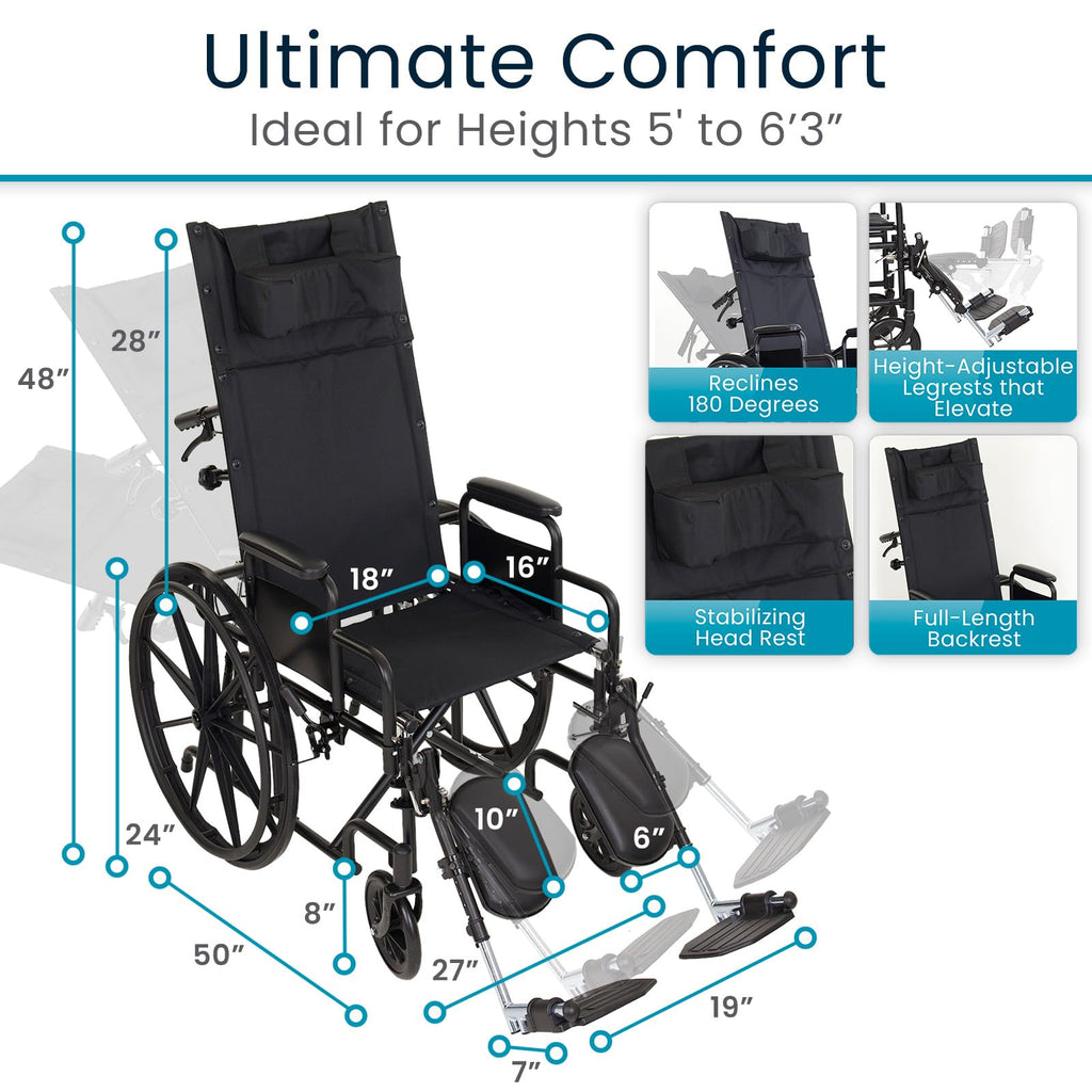Reclining Wheelchair with Elevating Leg Rests B102393