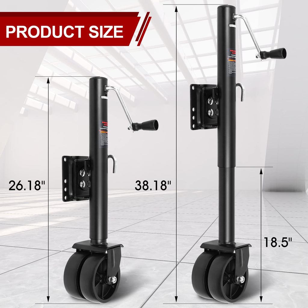 2000 lbs Dual Wheel Trailer Jack with 6" Caster Wheels R75141