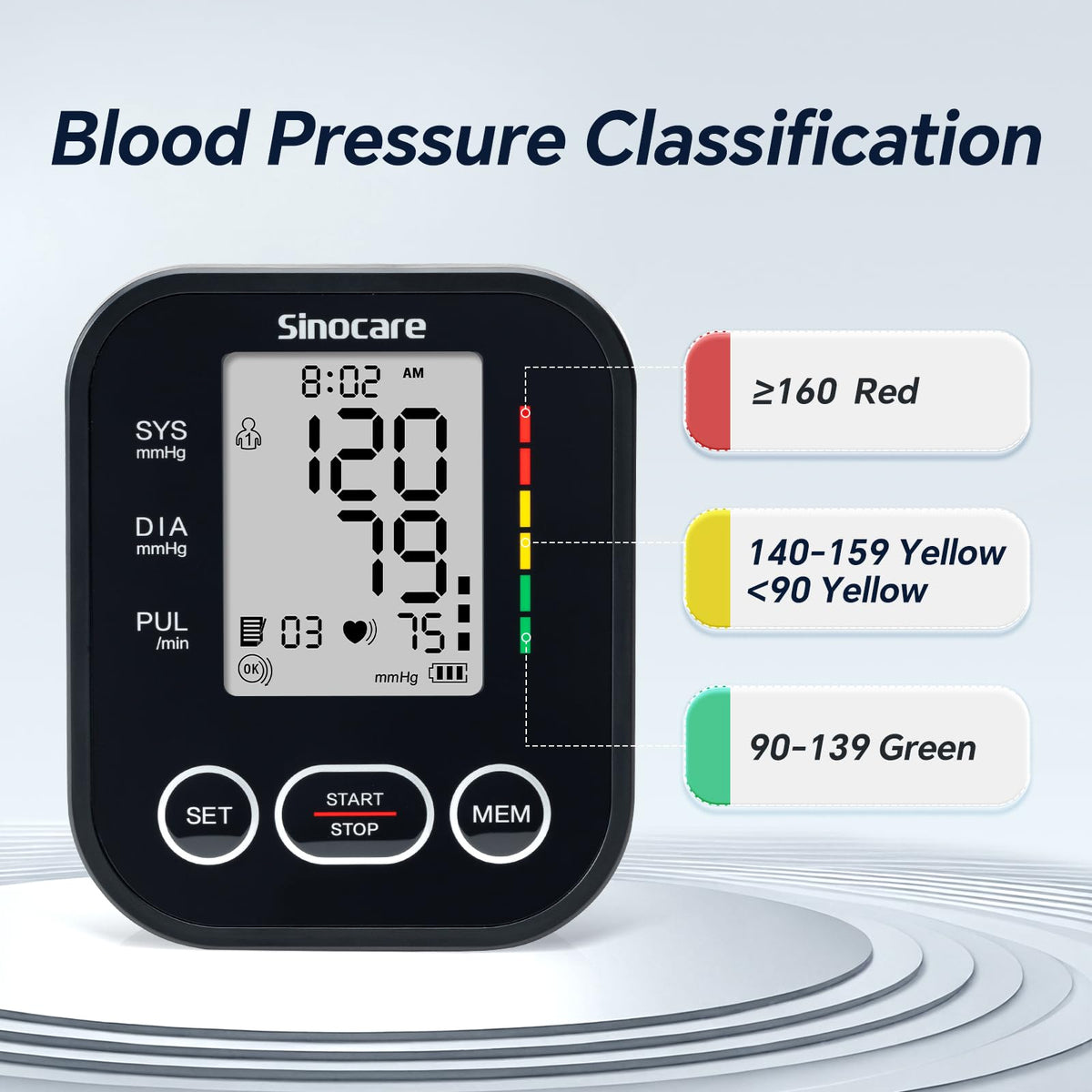 Upper Arm Blood Pressure Monitor with Adjustable Arm Cuff C669