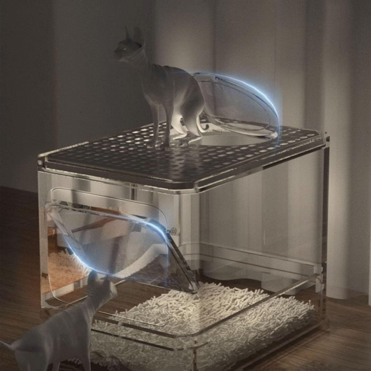 Foldable Cat Litter Box with Lid and Scoop S49101