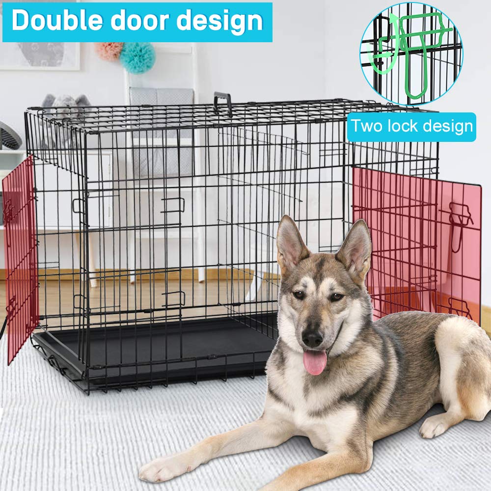 48" Heavy Duty Folding Wire Metal Dog Crate with Divider A725