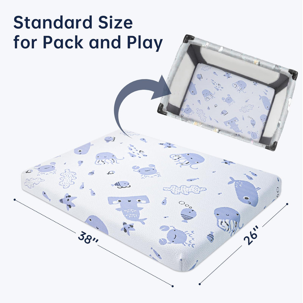 Dual Sided Memory Foam Pack and Play Mattress 38"x26" E276393