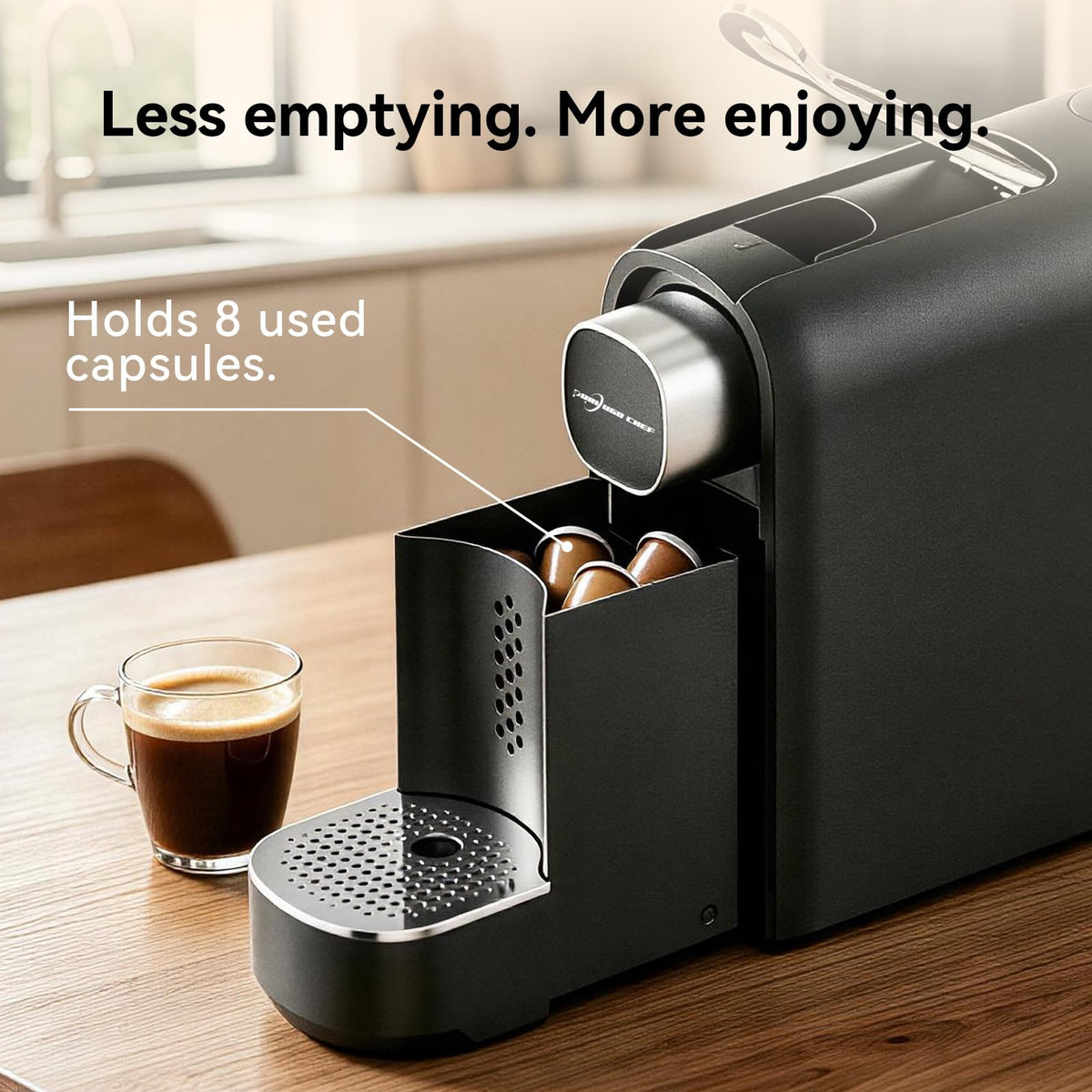 Black Single Serve Espresso Coffee Machine with Removable Tank Z75682